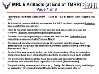 Advanced Technology Readiness Assessment in Manufacturing Process Development