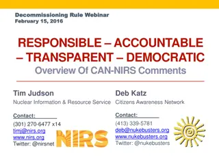 Decommissioning Rule Webinar and NRC Concerns Overview