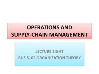 Operations & Supply-Chain Management Lecture: Organization Theory
