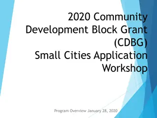 2020 CDBG Small Cities Application Overview