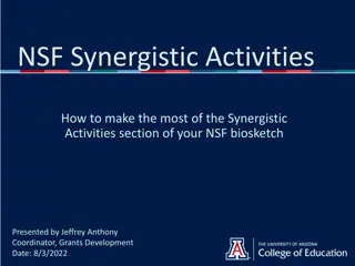Making the Most of NSF Synergistic Activities for Biosketch Enhancement