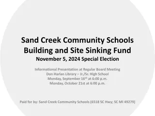 Sand Creek Community Schools Building & Site Millage Informational Presentation