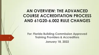 Changes in Florida Building Commission Accreditation Process