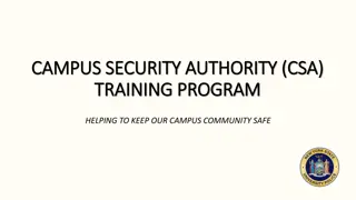 Campus Security Authority (CSA) and Clery Act Reporting