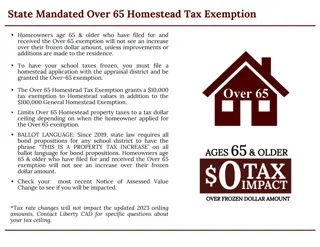 State Mandated Over 65 Homestead Tax Exemption Overview