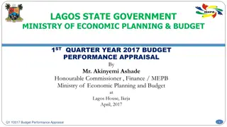 Lagos State Government Ministry of Economic Planning & Budget Q1 2017 Budget Performance Appraisal