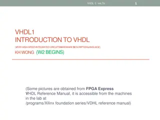 Introduction to VHDL: Very-High-Speed Integrated Circuit Hardware Description Language