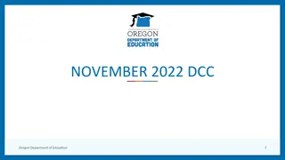 Oregon Department of Education DCC Agenda Updates November 2022