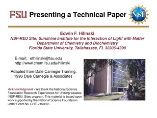 Presenting a Technical Paper: General Tips and Organization Strategies
