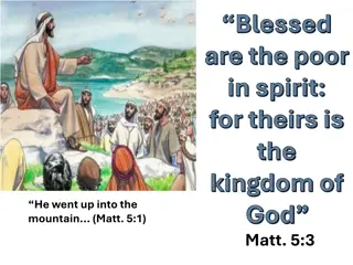 Blessed Are the Poor in Spirit: The Kingdom of God