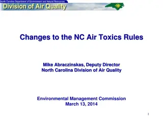 NC Air Toxics Rules Changes Overview