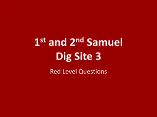 Uncovering Insightful Questions from 1st and 2nd Samuel Dig Site