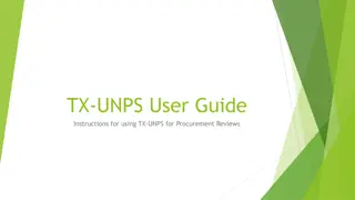 Instructions for Procurement Reviews Using TX-UNPS