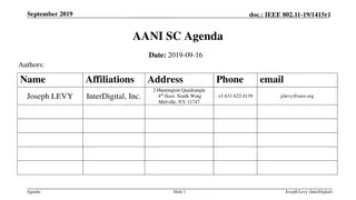 IEEE 802.11-19/1415r1 AANI SC Agenda for September 2019