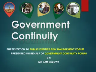 Risk Management and Government Continuity Update