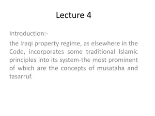 Islamic Property Regime in Iraqi Law: Musataha and Tasarruf Concepts