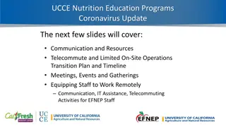 UCCE Nutrition Education Programs Coronavirus Update