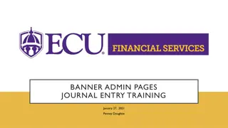 Journal Entries in ECU Banner System