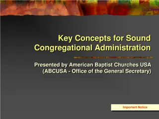Key Concepts for Sound Congregational Administration by American Baptist Churches USA