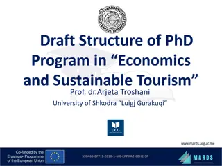 PhD Program in Economics and Sustainable Tourism at University of Shkodra