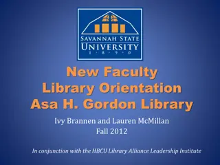 New Faculty Library Orientation Program