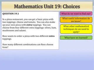 Pizza Toppings Combinations Calculations