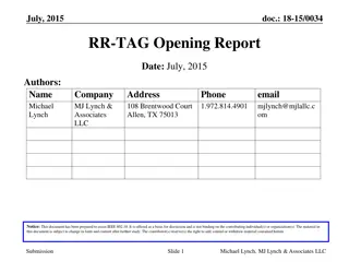 July 2015 Document Overview by Michael Lynch & Associates LLC