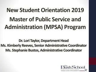 Master of Public Service and Administration Curriculum Overview