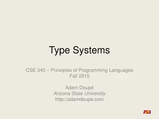 Type Systems in Programming Languages