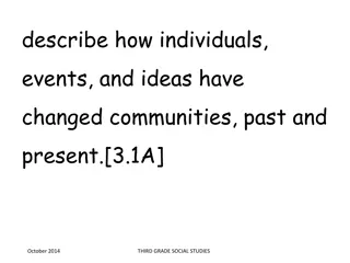 Individuals, Events, and Ideas Shaping Communities: Then and Now