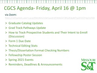 Graduate Program Updates and Deadlines