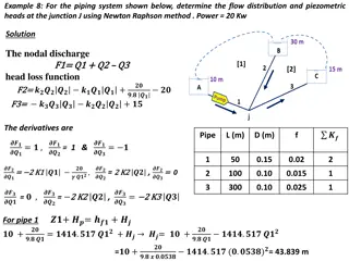Flow Distribution & Piezometric Head Calculation for Piping System
