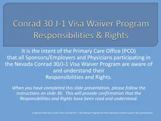 Responsibilities and Rights in Nevada Conrad 30/J-1 Visa Waiver Program