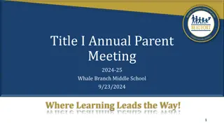 Annual Parent Meeting 2024-25 at Whale Branch Middle School
