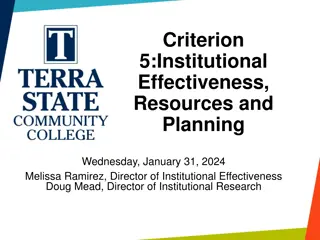 Strategic Planning for Institutional Effectiveness and Resource Management