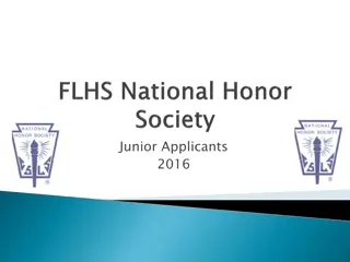 Requirements for National Honor Society Application at FLHS