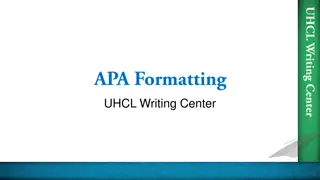 Formatting Guidelines for APA Style Research Papers