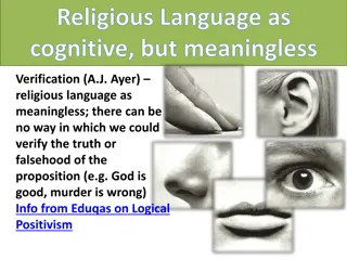 Religious Language: Cognitive but Meaningless Verification