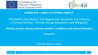 Multilevel Education and Training in Climate Services: ClimED 4th Training
