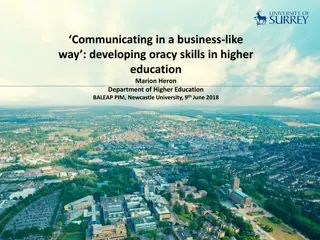 Developing Oracy Skills in Higher Education