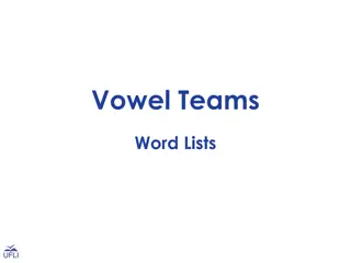 Exploring Vowel Team Word Lists for Improved Reading Skills