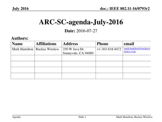IEEE 802.11-16/0793r2 ARC-SC Agenda July 2016
