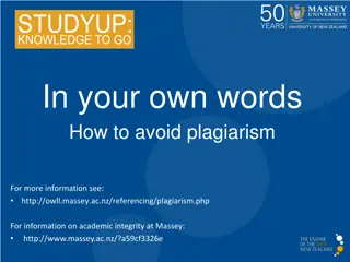 Avoiding Plagiarism in Academic Writing