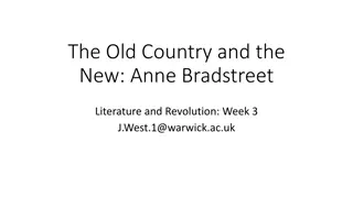 Anne Bradstreet - Literature and Revolution