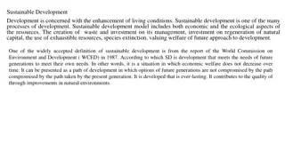 Sustainable Development and Its Indicators