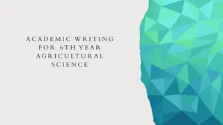 Crafting Academic Writing in Agricultural Sciences