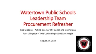 Watertown Public Schools Procurement Guidelines and Procedures