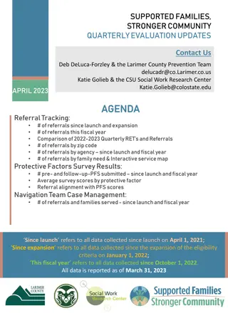 Quarterly Evaluation Updates for Supported Families and Stronger Community