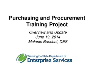 Procurement Training Project Overview and Update