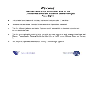Public Information Centre - Lindsay Street Sewer and Watermain Extension Project